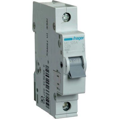 Hager In=25А &laquo;C&raquo; 6kA MC125A Автоматичний вимикач 99-00010965 фото