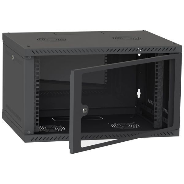 IPCOM CH-6U 600x350 стекло RAL9005 Шкаф серверный 99-00024625 фото