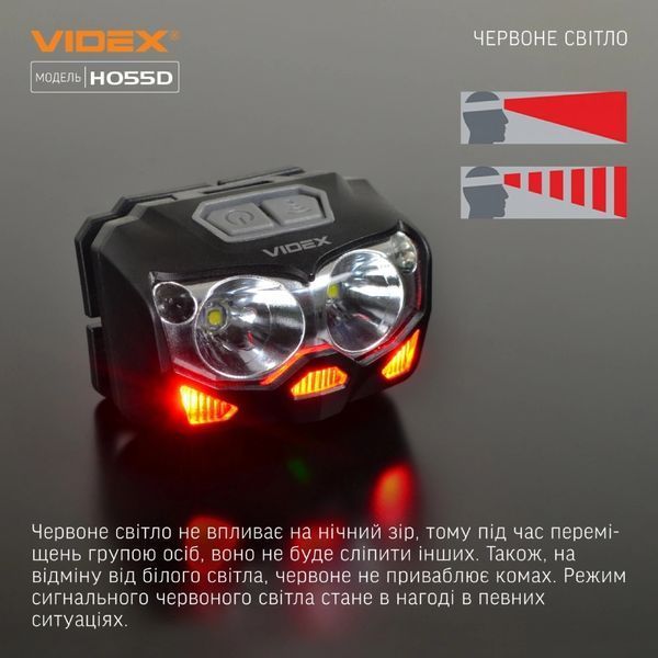 VIDEX VLF-H055D 500Lm 5000K Налобный светодиодный фонарик 99-00011603 фото