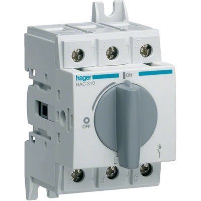 Hager HAC310 Выключатель нагрузки модульный до 35мм2, 3п 100А 99-00020794 фото