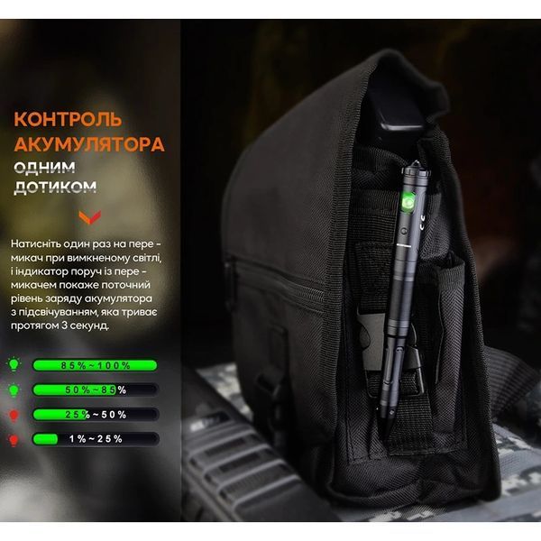 Fenix T6 Тактическая ручка с фонариком черная 99-00017603 фото