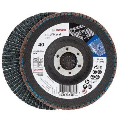 Bosch X571 125 мм K40 (2608606922) Лепестковый шлифкруг 99-00014204 фото