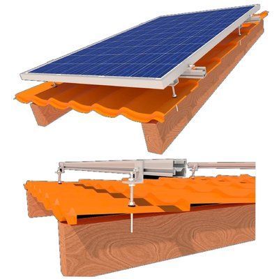 StringSetter SS-XL-M 02 крепления 2 солнечных панелей до 1145мм металлочерепица, шифер Комплект 99-00016162 фото