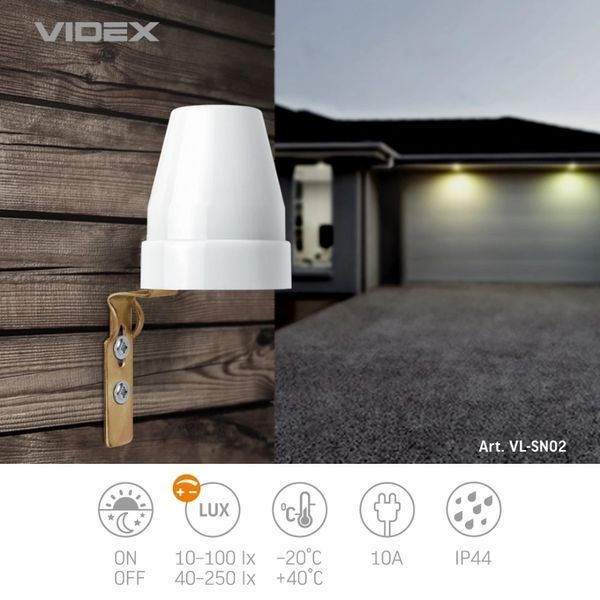 VIDEX VL-SN02 10A 220V Датчик освітлення фотометричний 99-00017539 фото