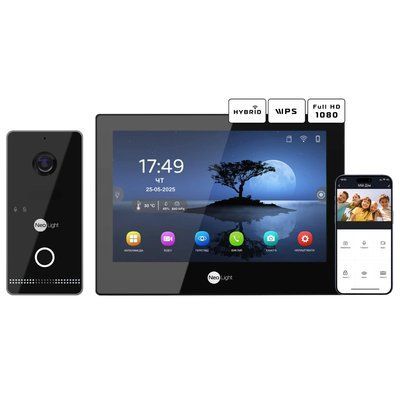 Neolight ALPHA Hybrid Black + OPTIMA IPW Black Комплект видеодомофона 99-00024874 фото