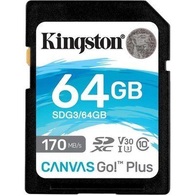 Kingston SDXC Canvas Go Plus 170R C10 UHS-I U3 V30 64Гб Карта пам'яті 99-00017983 фото