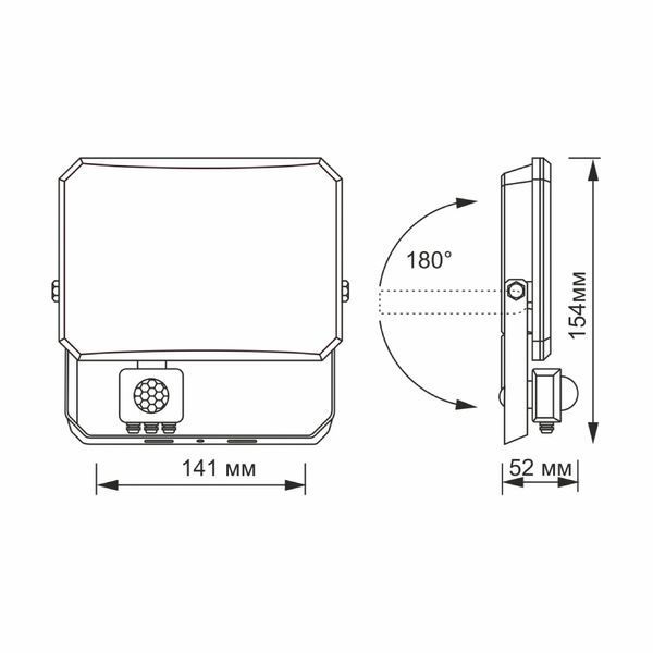 VIDEX F3 30W 5000K 220V LED прожектор з датчиком руху 99-00017493 фото