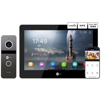 Neolight MEZZO Hybrid Black + SOLO FHD Graphite Комплект видеодомофона 99-00024858 фото