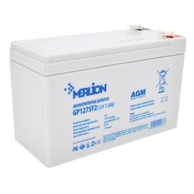 MERLION AGM GP1275F2 12В 7,5А&bull;г Акумуляторна батарея 99-10033956 фото