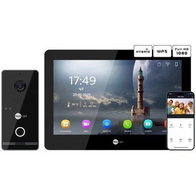 Neolight MEZZO Hybrid Black + OPTIMA IPW Black Комплект видеодомофона 99-00024876 фото