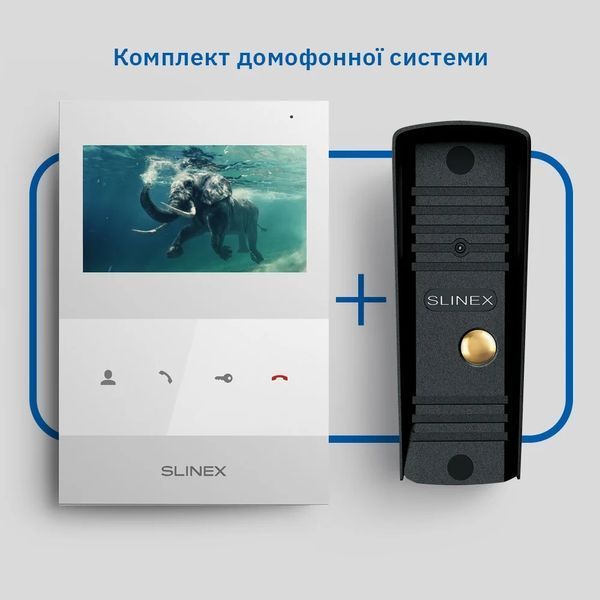 Slinex SQ-04M(White) + ML-16НR(Black) Комплект відеодомофона 99-00014494 фото