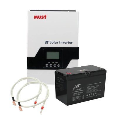 MUST PV18-1012VPM 100Ah Комплект акумулятор + інвертор, кабелі у подарунок 113300 фото