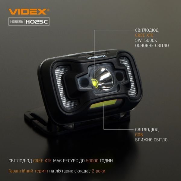 VIDEX H025C 310Lm IP65 Налобный фонарик 99-10035813 фото