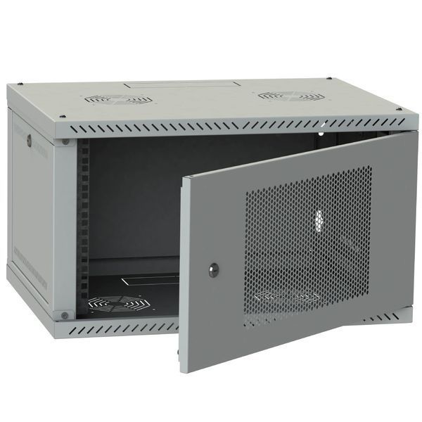 IPCOM 6U 600x450 двері перфорація (сіра) Шафа телекомунікаційна 119860 фото
