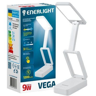 ENERLIGHT VEGA 9Вт 3000-6000K Светильник настольный светодиодный с аккумулятором 99-00021746 фото