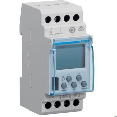 Hager EGN103 Таймер цифровой недельный, 1-канал+Bluetooth, запас хода 5 лет 99-00021859 фото