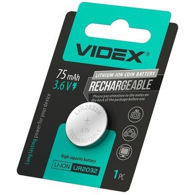 Videx LIR2032 BLISTER CARD Аккумулятор литиевый 99-00022866 фото