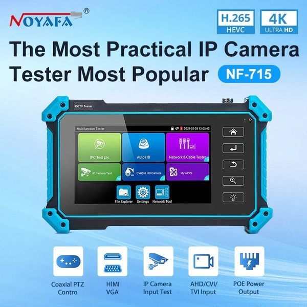 NOYAFA NF-IPC715SDI IP, аналог, HD-Coax, HDMI, VGA, EX-SDI 8MP Тестер камер відеоспостереження 99-10035476 фото