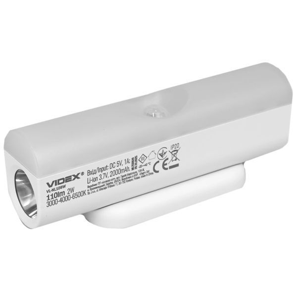 VIDEX VL-NL108W 110Lm + 50Lm 3000-6500K LED светильник аккумуляторный с датчиком движения 99-10038029 фото