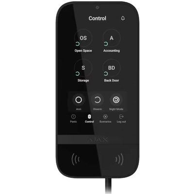 Клавіатура дротова сенсорна Ajax Superior KeyPad TouchScreen black Fibra 99-00024005 фото