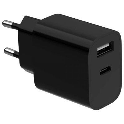 Gembird TA-UC-2AC12-01-BK (USB Type A + USB Type C) Сетевое зарядное устройство 99-00022564 фото