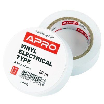 APRO 0.14х17 мм 20 м Iзоляцiйна стрiчка біла 99-00011186 фото