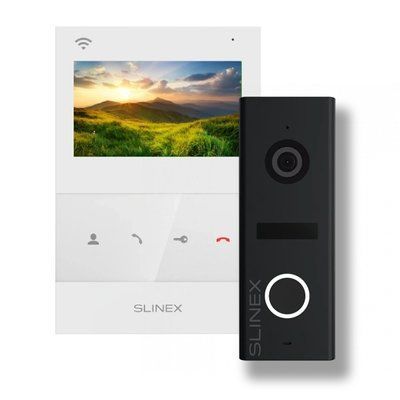 Slinex SQ-04N Cloud white + ML-17HD black Комплект видеодомофон + панель вызова 99-10025448 фото