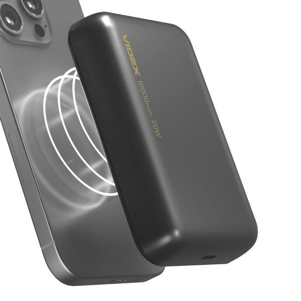 VIDEX VPB-W102 PD20W Grey 10000mAh Повербанк з бездротовою зарядкою 99-10027792 фото