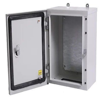 BOX Wall - BW t=1,0-(300х400х150) ІP54 У2 Бокс монтажний навісний без панелі, 063, сірий, з лючком 108207 фото