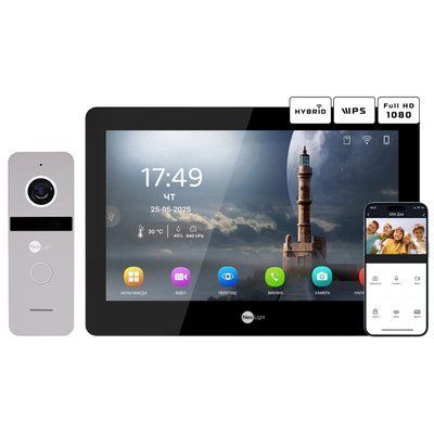 Neolight MEZZO Hybrid Black + SOLO FHD Silver Комплект видеодомофона 99-00024860 фото