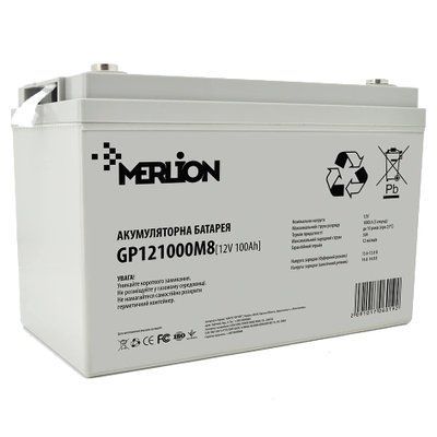 MERLION AGM GP121000M8 12V 100Ah Аккумуляторная батарея 99-00020633 фото