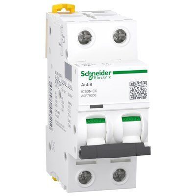 Schneider Electric A9F79206 Acti9 iC60 2P 6A C Автоматический выключатель 99-10036306 фото