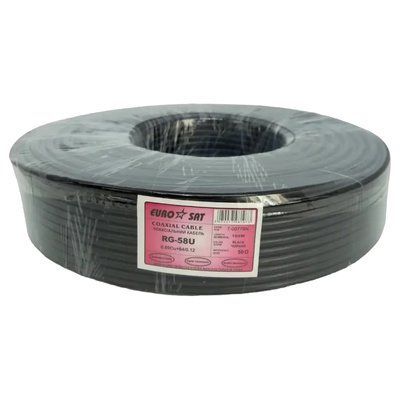 RG-58U (0.8СU+2.9PE+Al foil+64х0,12CCA) 5мм 100м Кабель коаксіальний 99-10035287 фото