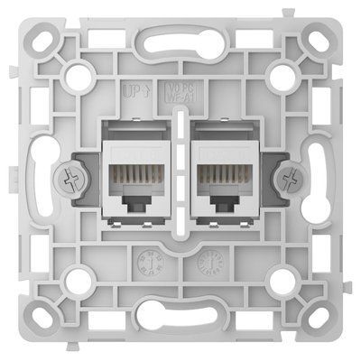 Ajax OutletCore (LAN) vertical white Механизм интернет розетки 99-10027610 фото