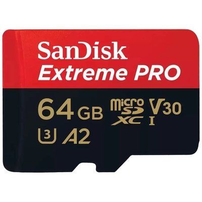 SanDisk microSD 64GB C10 UHS-I U3 Extreme Pro V30 + SD Карта пам'яті 99-10028158 фото