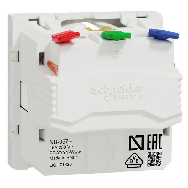 Schneider Electric New Unica NU305718 Розетка з з/к зі шторками 16А самозажимні клеми біла 99-00013407 фото