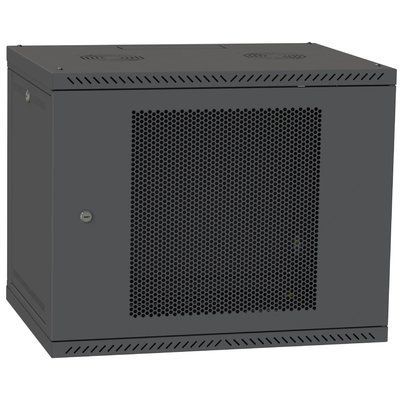 IPCOM 12U 600x600 Шафа телекомунікаційна двері перфорація (чорна) 114531 фото