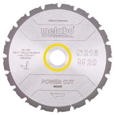 Metabo "power cut wood - professional" (628230000) Пильний диск 216x30, Z20 WZ 5&deg; neg. 99-00015427 фото