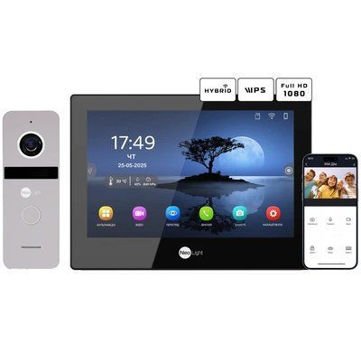 Neolight ALPHA Hybrid Black + SOLO FHD Silver Комплект видеодомофона 99-00024852 фото