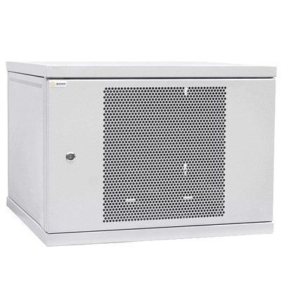 IPCOM 9U 600x450 Шафа телекомунікаційна двері перф (сірий) 121934 фото