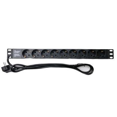 1U 19" 220В на 9 розеток без выключателя Удлинитель 99-10027997 фото