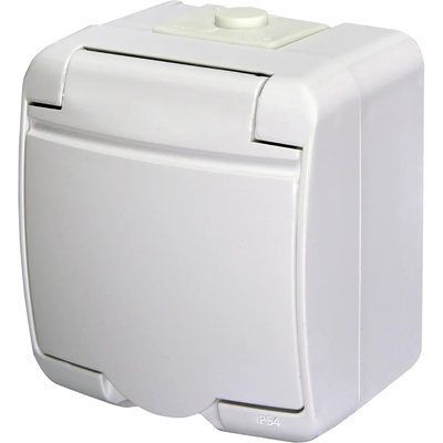 ETI 4668015 Hermetics Розетка 1-на з з/к Schuko RHE-1s (біла/біла кришка, IP54) 99-00017451 фото