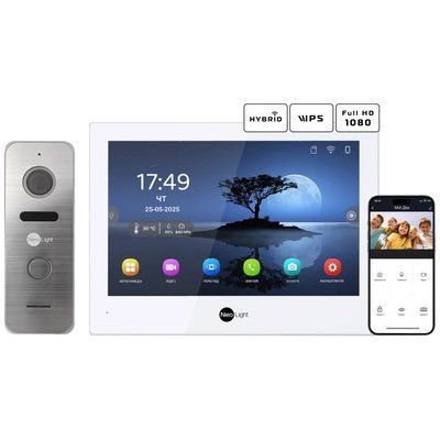 Neolight ALPHA Hybrid + PRIME FHD Silver с уголком Комплект видеодомофона 99-00024855 фото