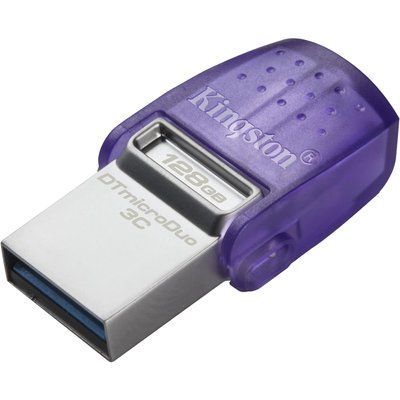 Kingston 128GB USB 3.2 Type-A Gen1 + Type-C DT microDuo 3C R200MB/s Накопичувач 99-00019835 фото