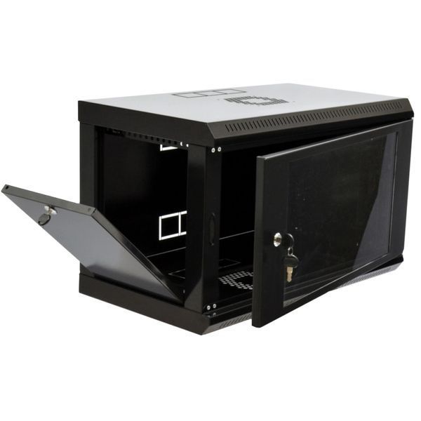 6U Шафа 19", 600x350x373мм (Ш*Г*В), економ, акрилове скло, чорна 106495 фото