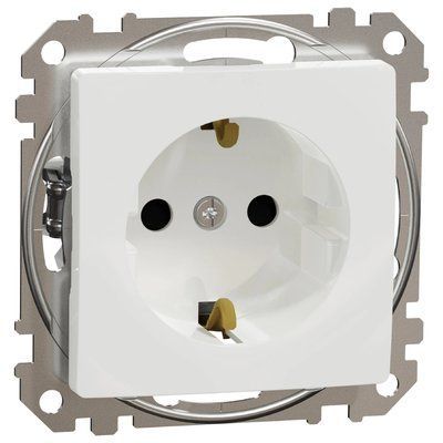 Schneider Electric Sedna Design & Elements SDD111022 з заземлення та шторками Розетка 99-00023395 фото