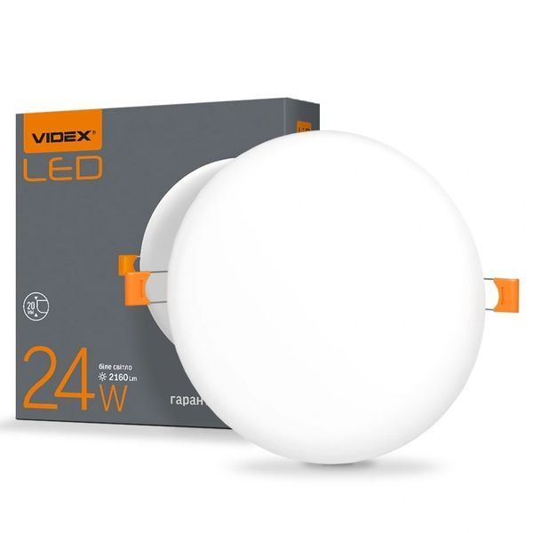 VIDEX 24W 4100K 220V LED светильник безрамочный круглый 99-00017524 фото
