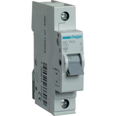 Hager In=10 А &laquo;C&raquo; 6kA MC110A Автоматичний вимикач 99-00010962 фото