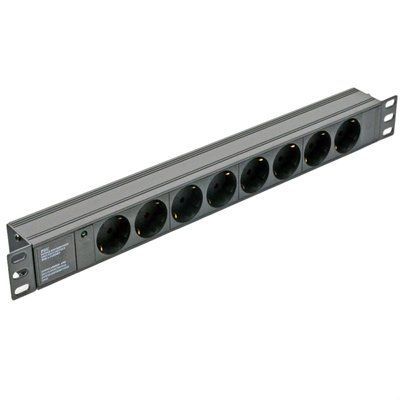 Блок 19" на 8 роз. нем. станд., 10А, с индикат., без шнура, 1U 99-00009912 фото