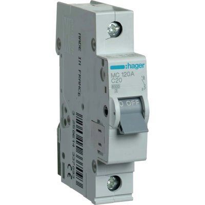 Hager In=20А &laquo;C&raquo; 6kA MC120A Автоматичний вимикач 99-00010964 фото